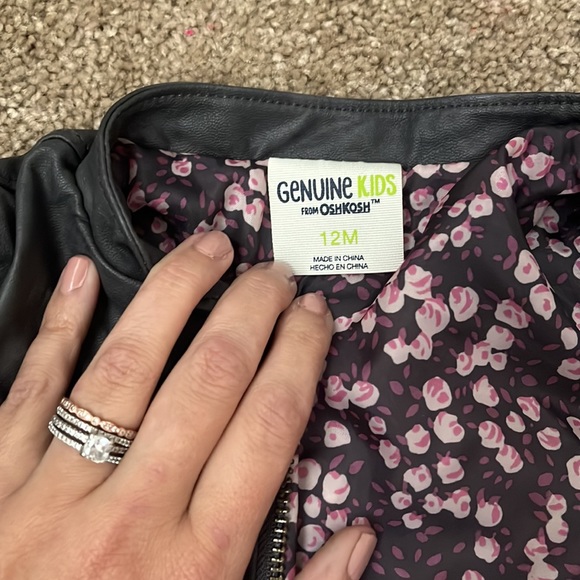 NWOT Genuine Kids by Oshkosh gray moto jacket - Picture 4 of 6